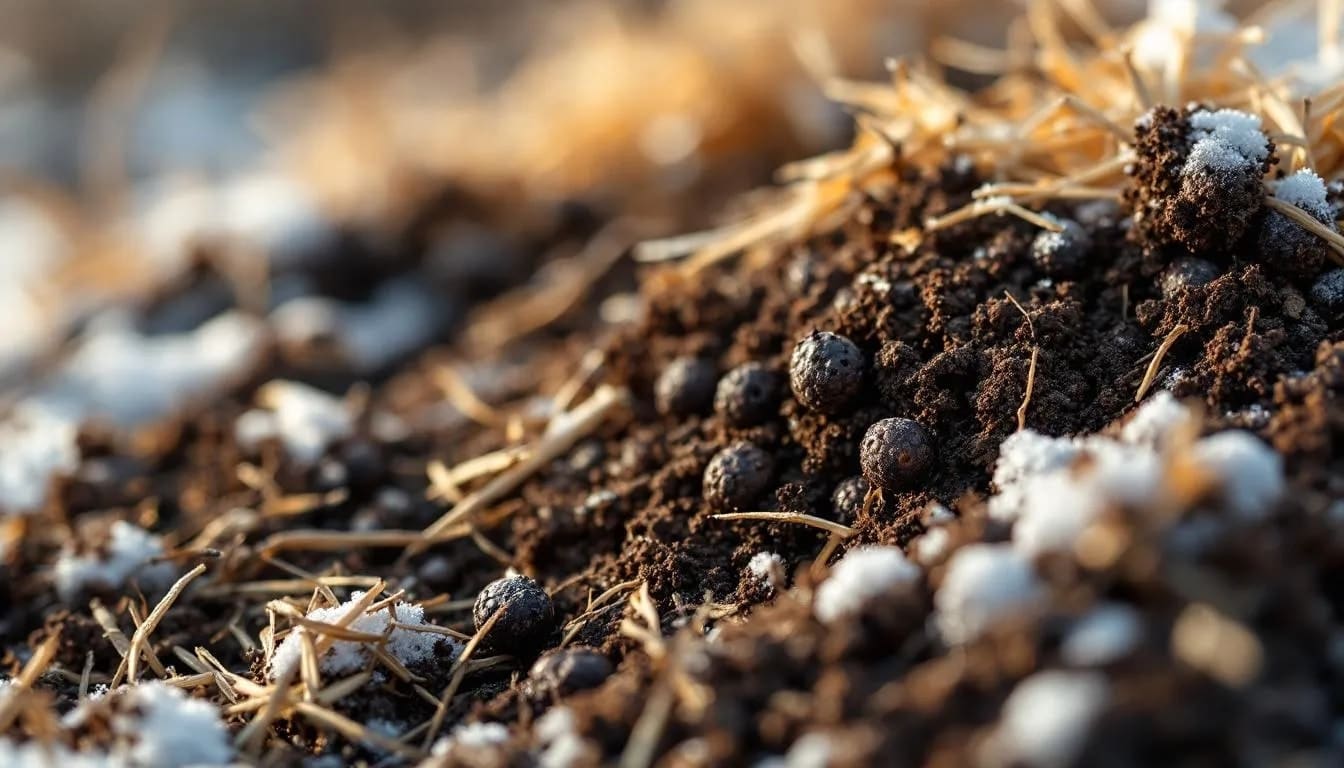 Elderberry bushes in winter, showcasing their bare branches and preparation for the cold season.