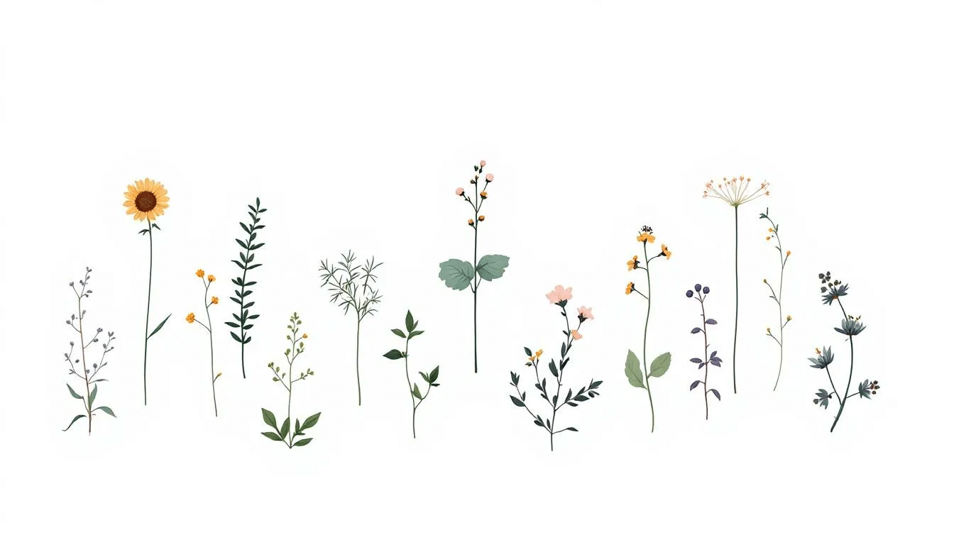 An assortment of herbal plants representing the world of herbal remedies.